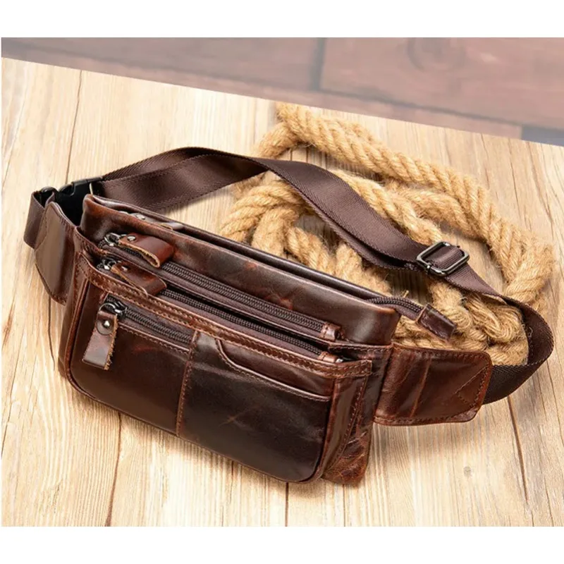 

Men's waist Leather belt Men's Fanny pack bag Fashion men's waist bag Money Belt Hip pocket belt bag