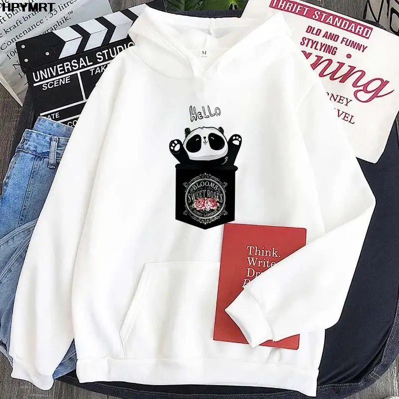 Cute funny cartoon graphics pullover Ladys girl Streetwear Spring Autumn Fashion Casual cozy Sweatshirt pocket drawstring hoodie