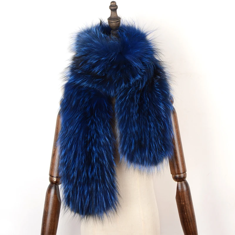 Hot Sale Women Real Fox Fur Scarf Long Style Lady Warm Soft Knitted Real Fox Fur Shawl Wrap Natural Fox Fur Pashmina Scarves