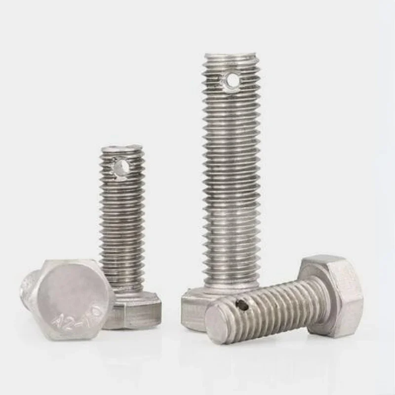 GB31.1 304 Stainless Steel Tail with Hole Outer Hexagonal Screw/Perforated Bolt M3 M4 M5 M6 M8M 10M M12 M14 M16