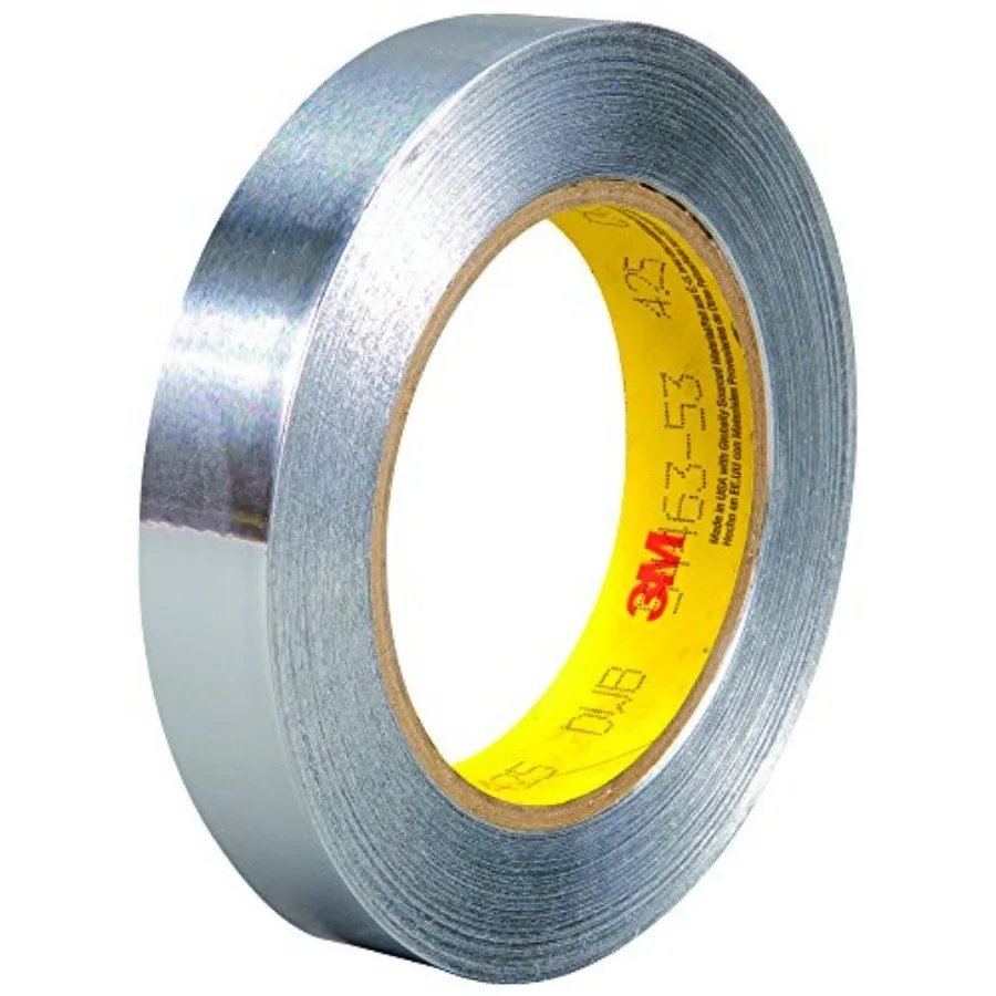 

3M 3/4" x 60 yds Aluminum Foil Tape 4.6 Mil, Silver - Heavy Duty Packing Tape Rolls for Sealing Boxes at Home, Warehouse, and O