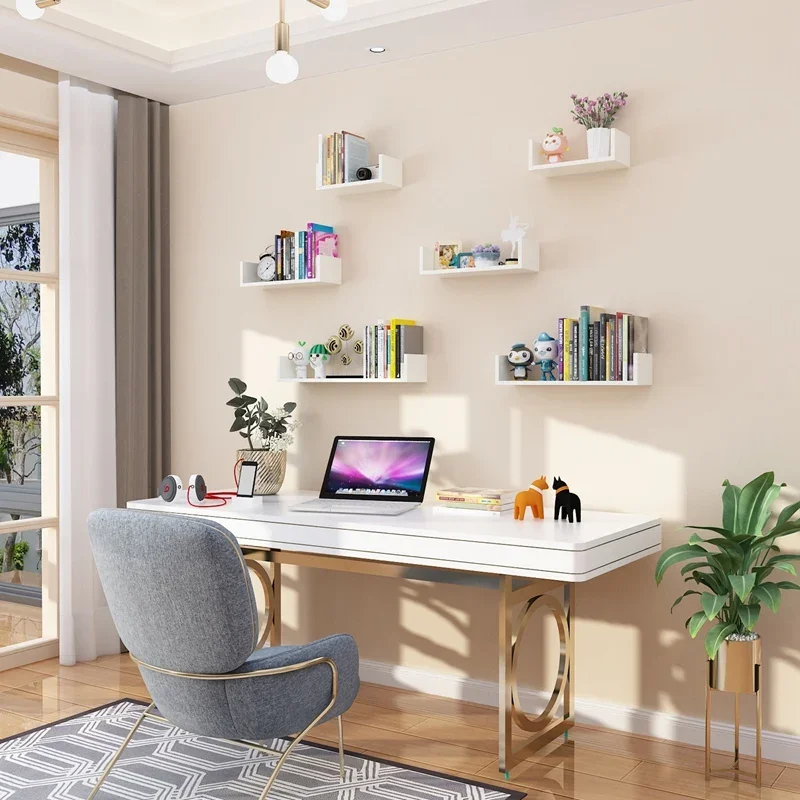 Living room punching-free wall rack hanging wall partition wall bookshelf