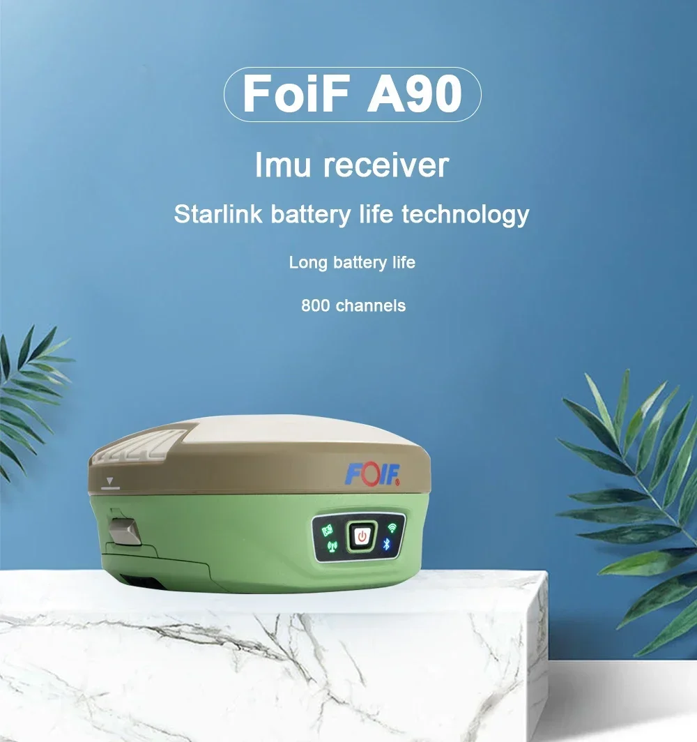 FOIF A90 Gps GNSS Rtk Survey Equipment Land Surveying Instrument Base and Rover, Battery Removable