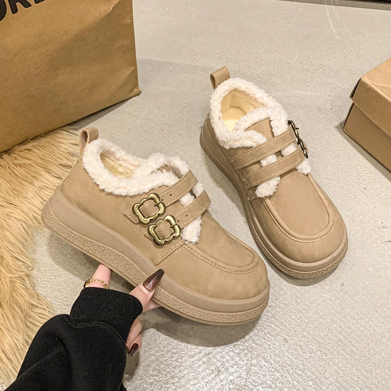 2024 شتاء جديد إمرأة الأميرة أحذية الموضة الكورية نمط لينة سميكة القاع المضادة للانزلاق تنوعا الحرارية اليومية أحذية قطنية #4