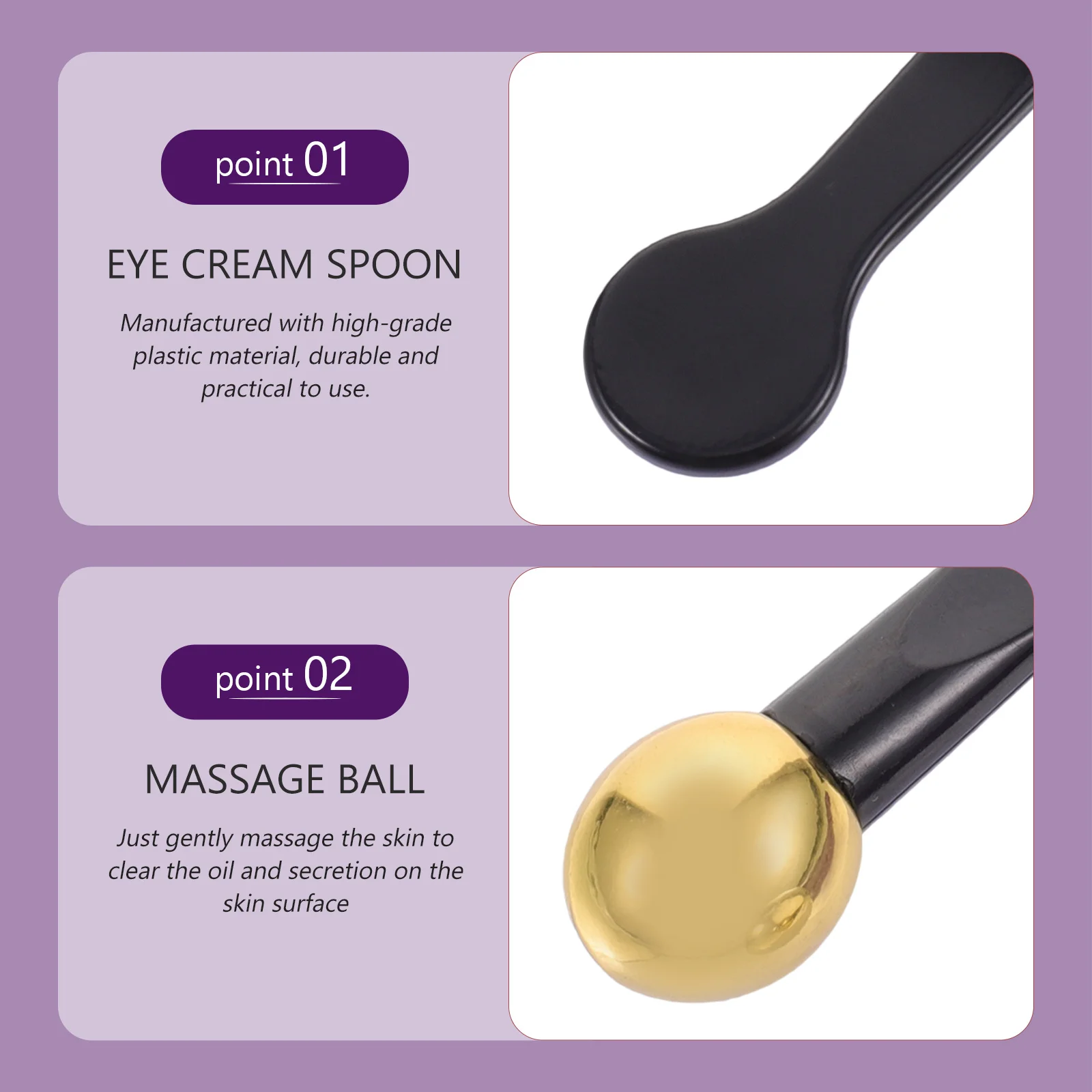 

2Pcs Professional Eye Cream Massager Durable Lightweight Design Easy Clean Carry Eye Cream Massage Massage Accessories