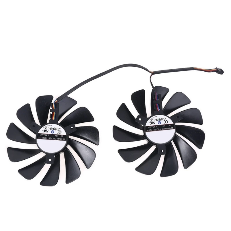 2pcs/set 95mm FDC10U12S9-C RX5700 XT GPU Fan For XFX RX 5600 5700 XT RAW II Graphics Card Cooling Fan