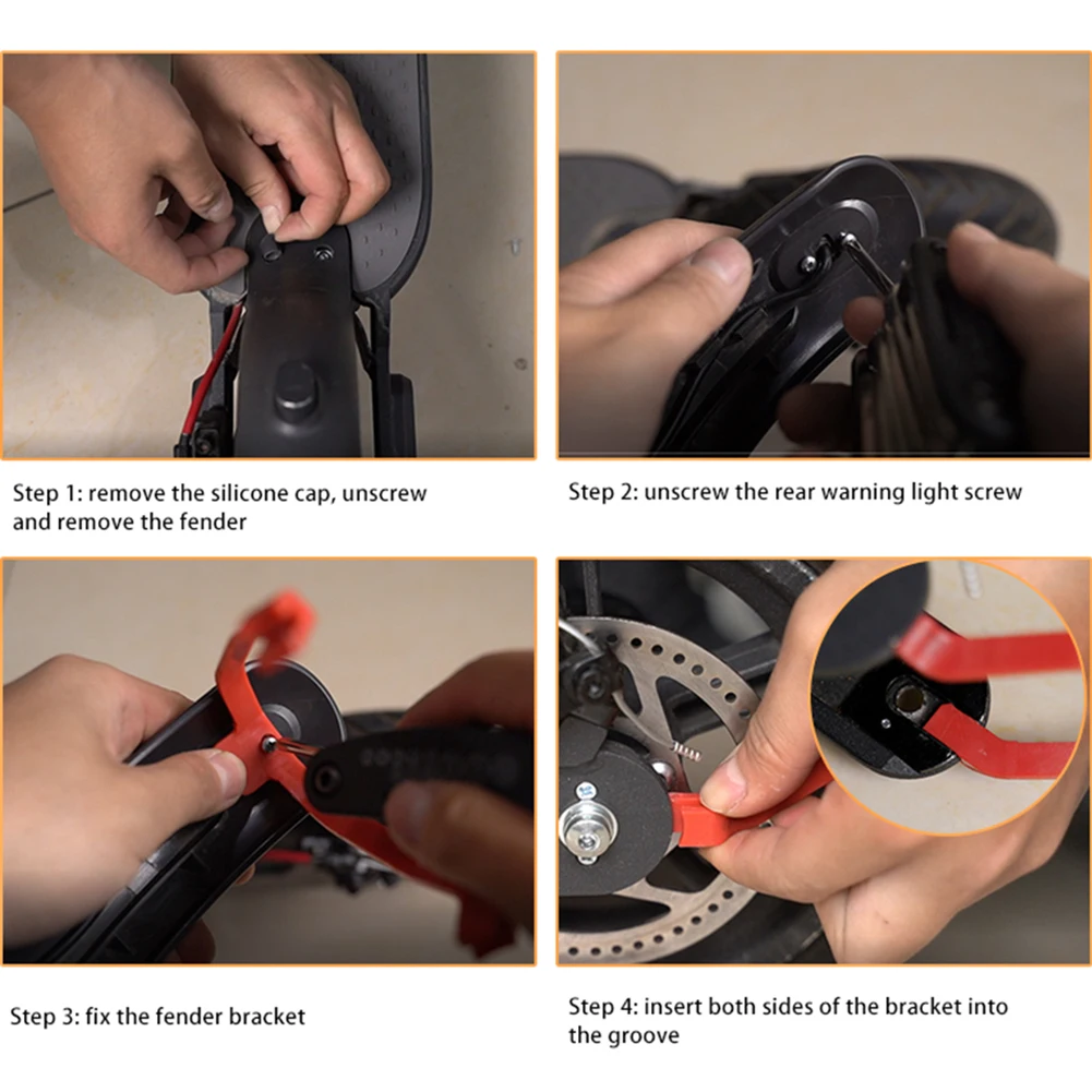 Electric Scooter Rear Mudguard Support Electric Scooter Rear Fender Shockproof Bracket for M365 Electric Scooter