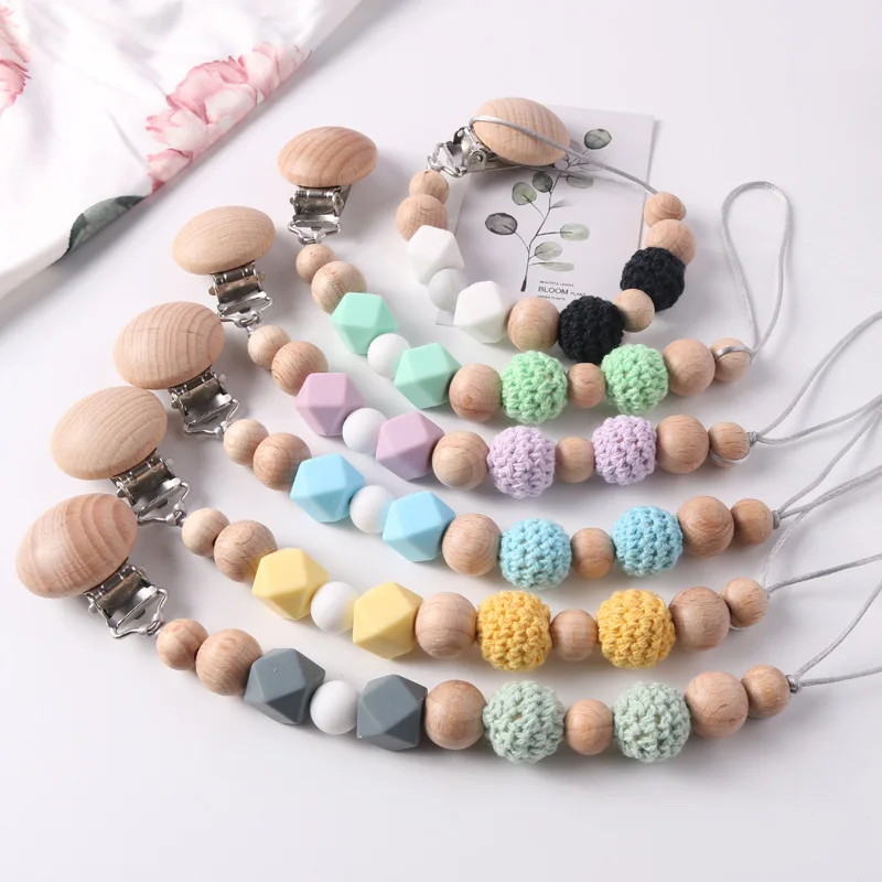 Baby Silicone Pacifier Chain Clips Holder Teether Baby Toy Shower Gift