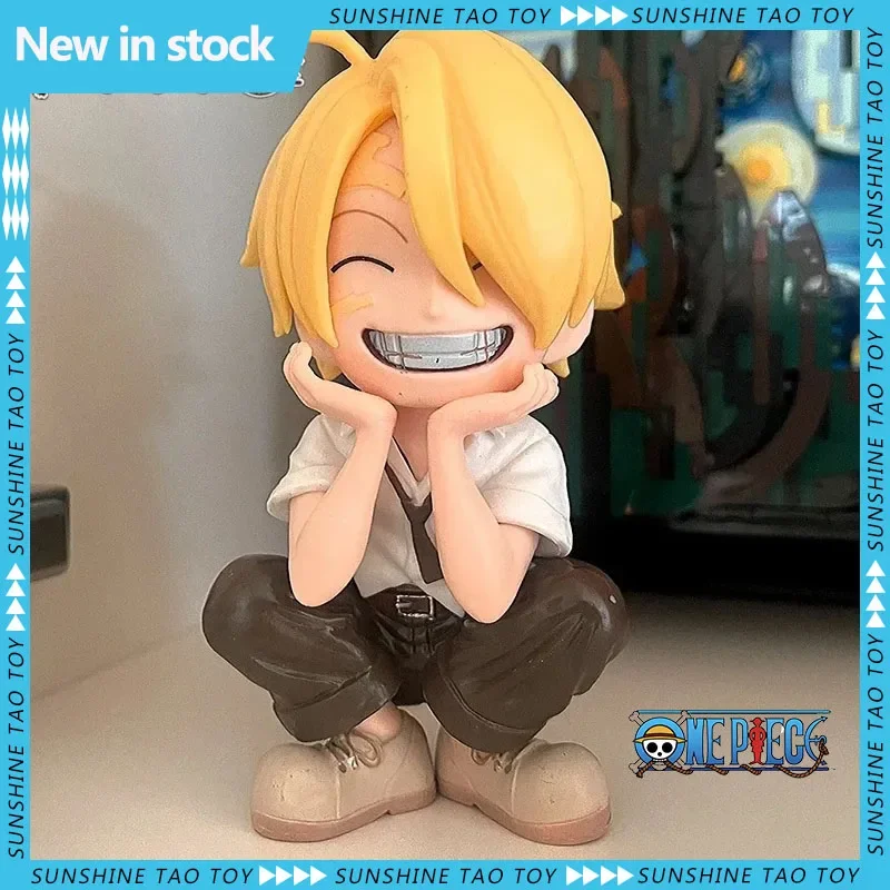 

One Piece Q Ver Figure Monkey D Luffy Roronoa Zoro Sanji Action Figurine Kawaii Sitting Posture Anime Model Collection Statue