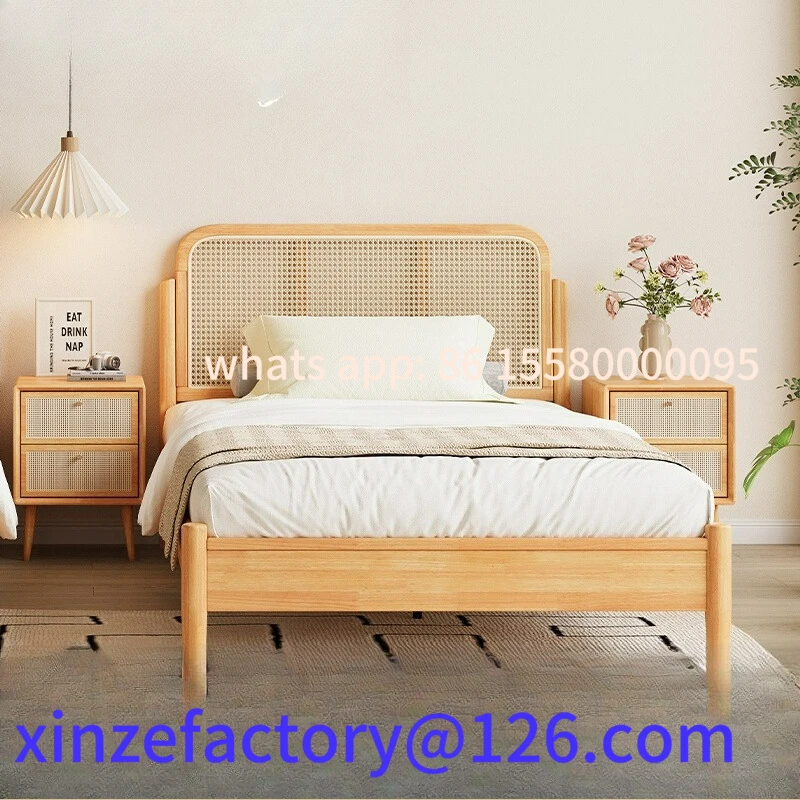 

Customizable Japanese-style solid wood bed Small apartment 1.2 meters single bed Household