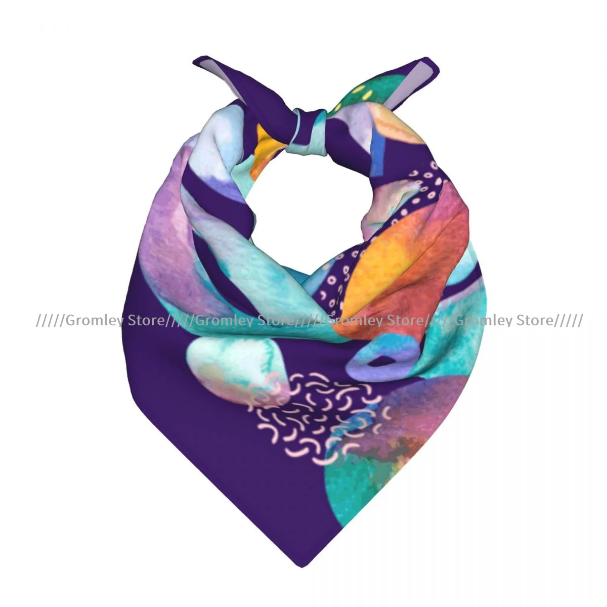 

Geometric Shapes Circles Grunge Elements Square Bandana Outdoor Sports Headwear Scarf