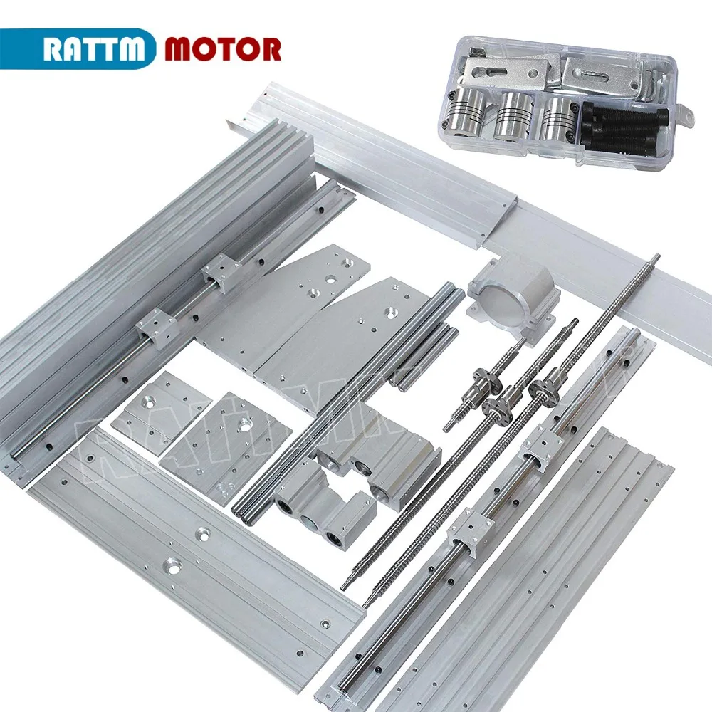 DE Stock DIY User 3 Axis 6040 CNC Router Engraver Engraving Milling Machine Frame Kit 1605 Ball Screw & 80mm Aluminum Clamp