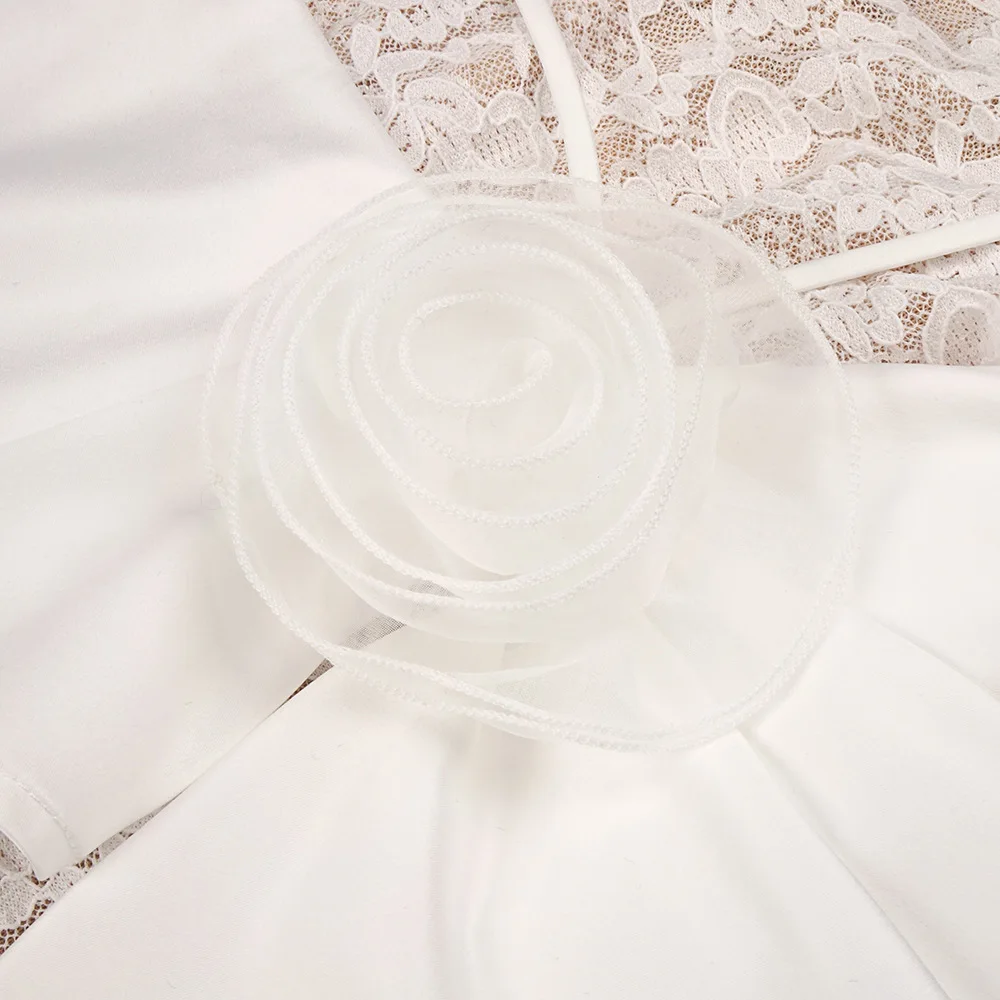 Floral Hem Lace Dress - Sleeveless & Bodycon, Christmas Gala Dress