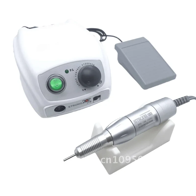 Forte 207b 65w caixa de controle 35000rpm broca do prego arquivo da arte do prego handpiece conjunto ferramenta máquina manicure equipamentos do prego