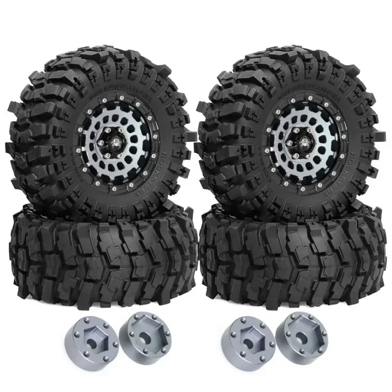 2.6'' Beadlock Wheels and RC Crawler Tires Dual level inserts for 1/10 Axial RR10 90048 90018 90053 Wraith