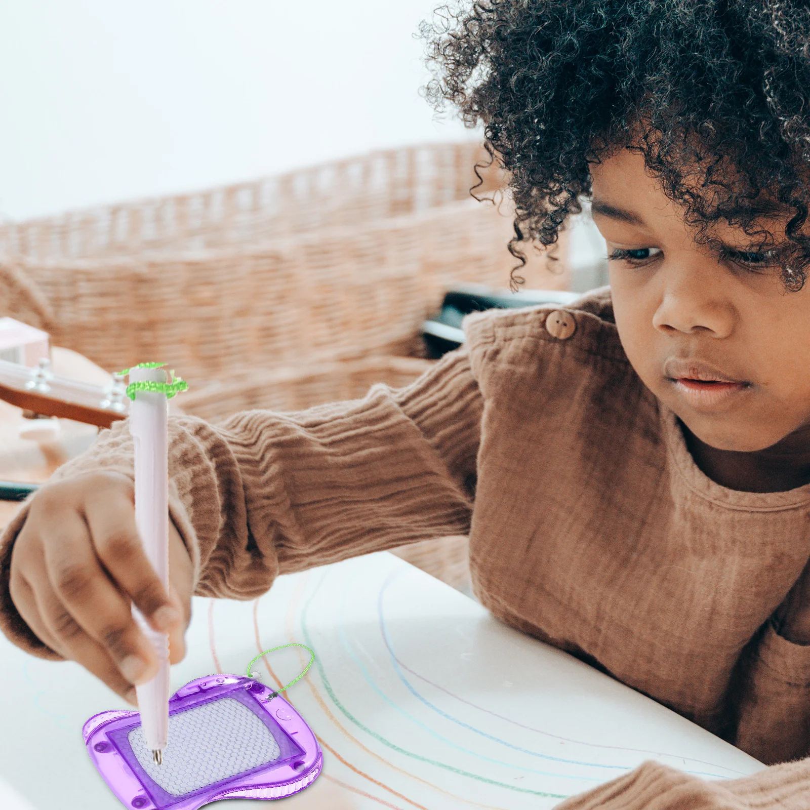 

4Pcs Magnetic Drawing Board Mini Pad Random Learning Writing Painting Erasable Fun Mini Doodle Board