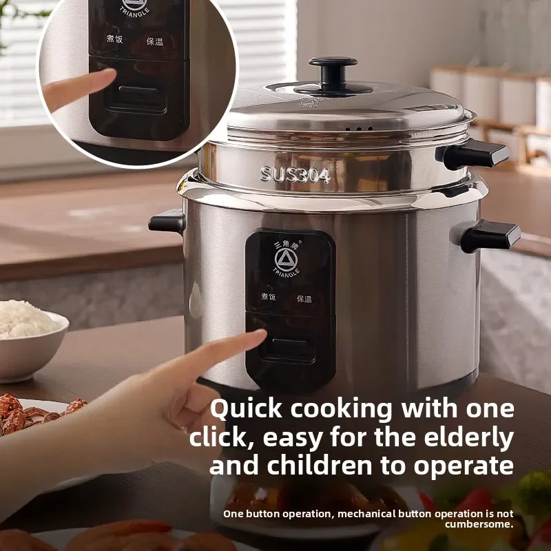 0 Coating Old Style Rice Cooker, Micro Pressure Design, Stainless Steel Inner Liner, Household Electric Cooker for 3-6 People