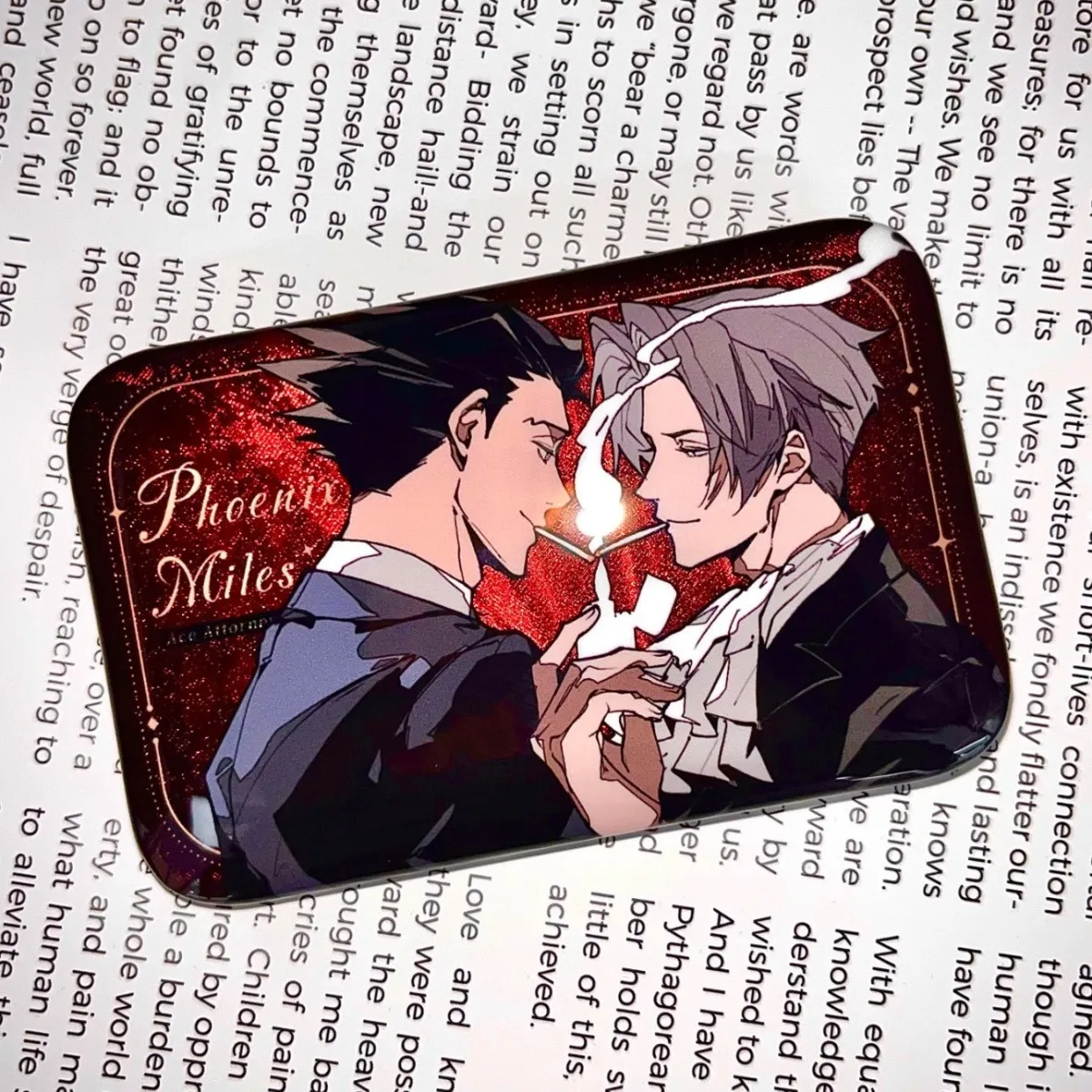 Ace Attorney Anime Badges Pins Phoenix Wright Apollo Justice Women Brooch Fashion Creative Cosplay Brooches for Bag Accessorie