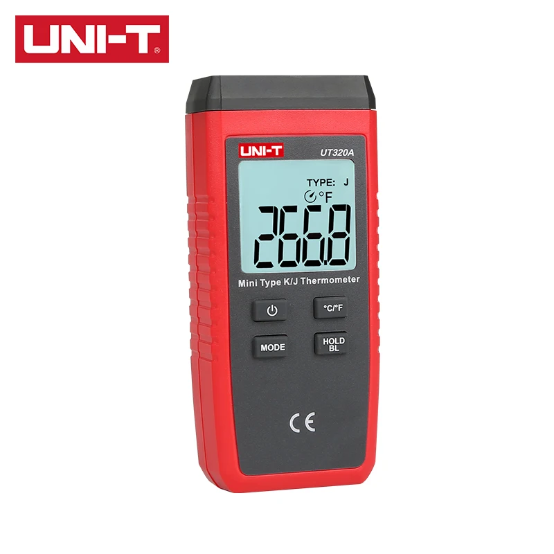 Termómetro UNI-T UT320A UT320D Mini tipo de contacto, amplio rango, alta precisión, a prueba de caídas, K/J, selección de sonda termopar
