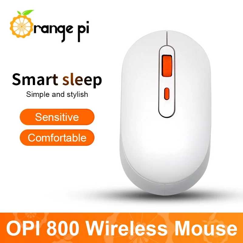 Orange Pi Wireless Mouse 2.4G Transmission USB Receiver 3 Buttons 1600 DPI for Keyboard Desktop Computer Laptops PC Gaming Mouse