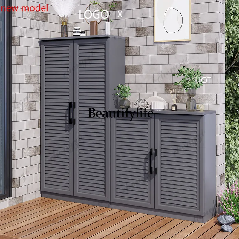 

M138 Tool Room Outdoor Shoe Cabinet Storage Locker Balcony Waterproof Courtyard Sundries Metal Furniture