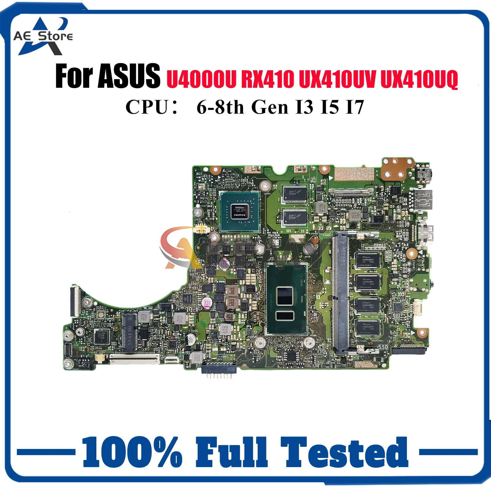 

UX410UV Материнская плата для ноутбука ASUS UX410UQ RX410 UX410UV UX310U UX410UQK UX410UQR UX410UFR U4000U Материнская плата с процессором I3 I5 I7