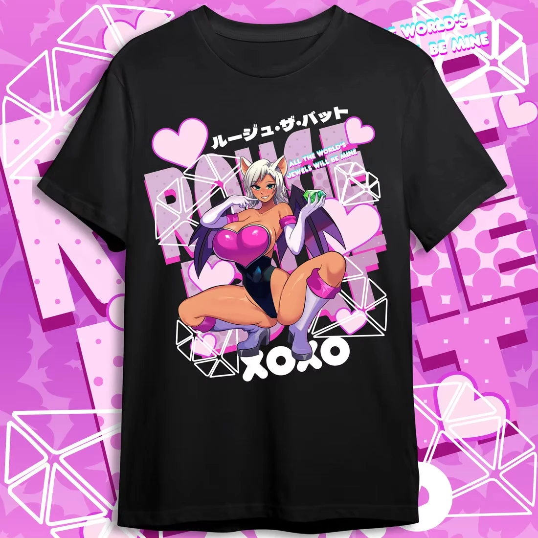 Unisex Bat Anime Cosplay Trajes, Menina Sexy, 100% Algodão T-Shirt, Estilo Bonito, quadrinhos, Periférico, Anime Merch