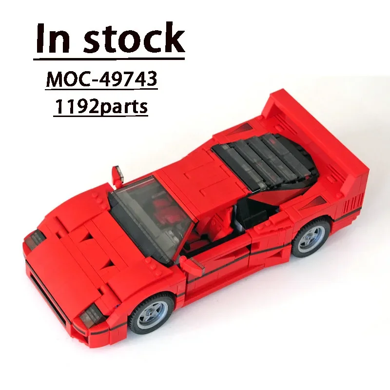 Modelo de bloques de construcción de supercoche F40 para niños, juguete de regalo de cumpleaños personalizado, aniversario de MOC-49743, 1192 piezas