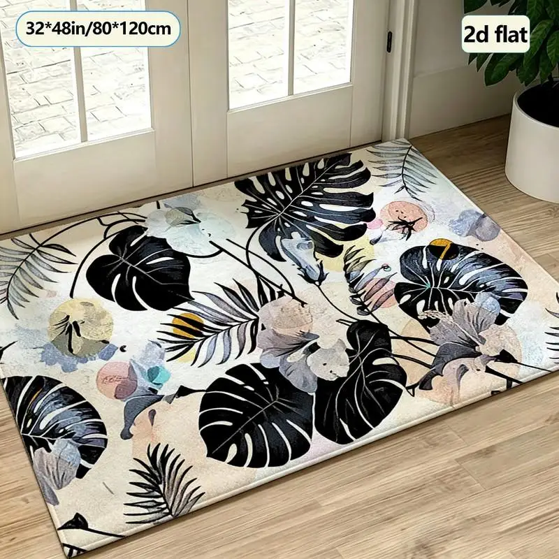 Vintage Tropical Monstera Leaf Carpet Flooring Nature Art Home Decoration Living Room Bedroom Floor Area Rug view 6