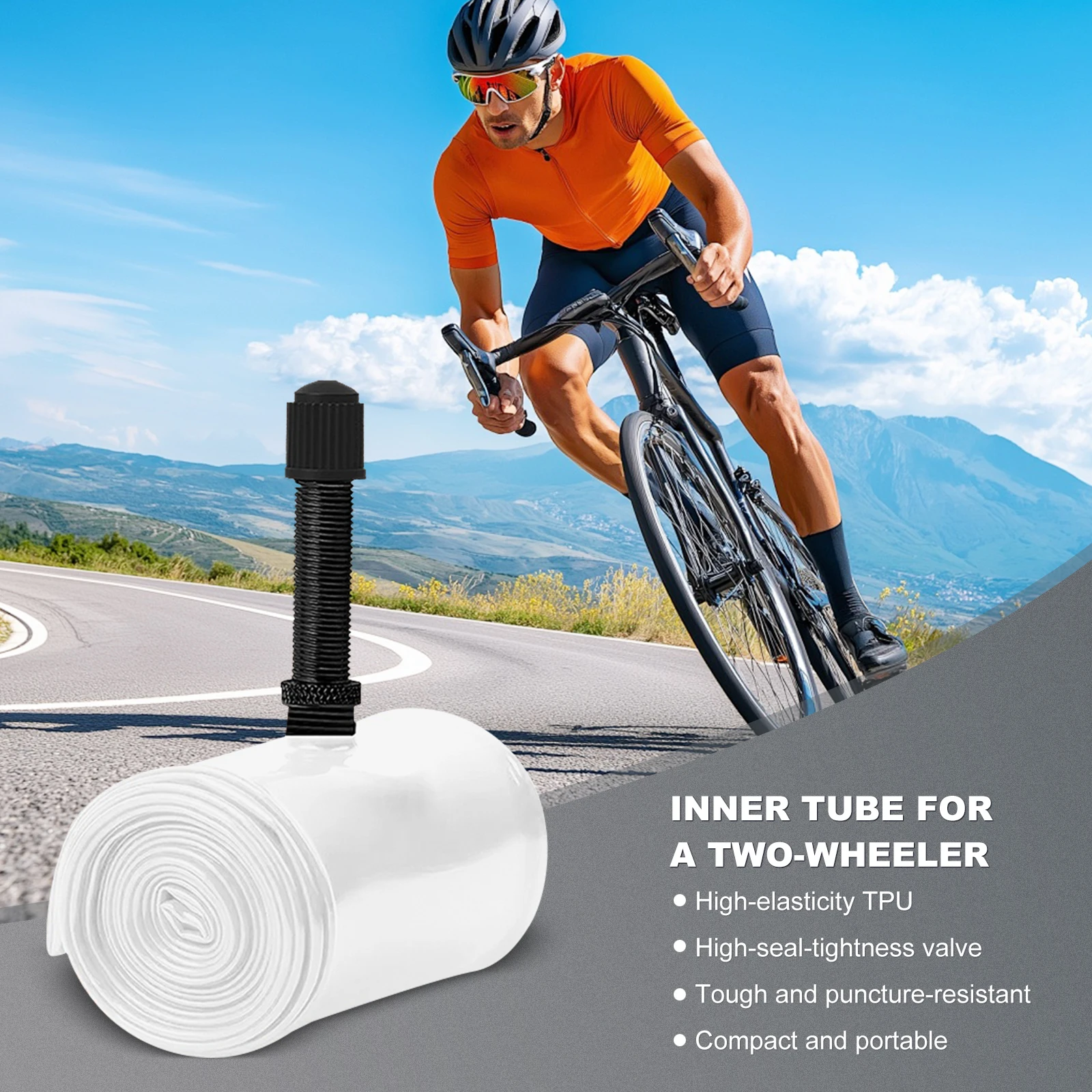 

Велосипедная камера из ТПУ для шоссейных велосипедов с клапаном Шредера 1.92-2.6, ультралегкая, для горных и гравийных велосипедов