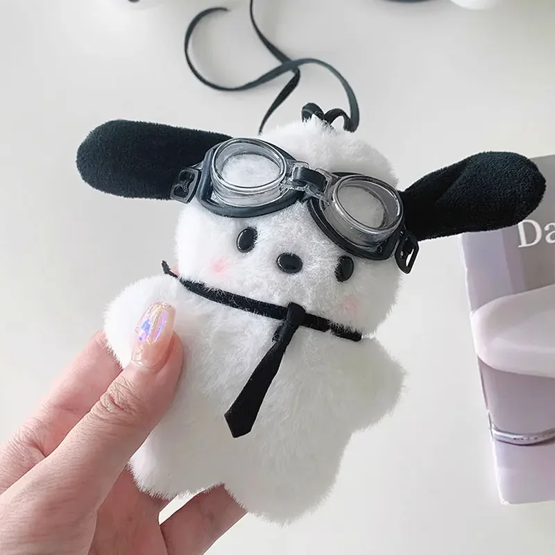 Plush Pochacco doll Anime cartoon Bag Pendant Car Keychain Accessories Kawaii Sanrio Keychain Bow Blush Pochacco Toy Gift for ch image 5