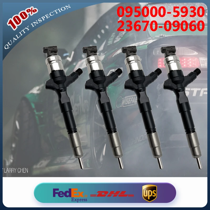 

4 шт. 095000-5930 23670-09060 23670-09360 23670-39275 топливная форсунка Common Rail для двигателя Toyota Hilux VII Pick-up 2.5D 2KD-FTV