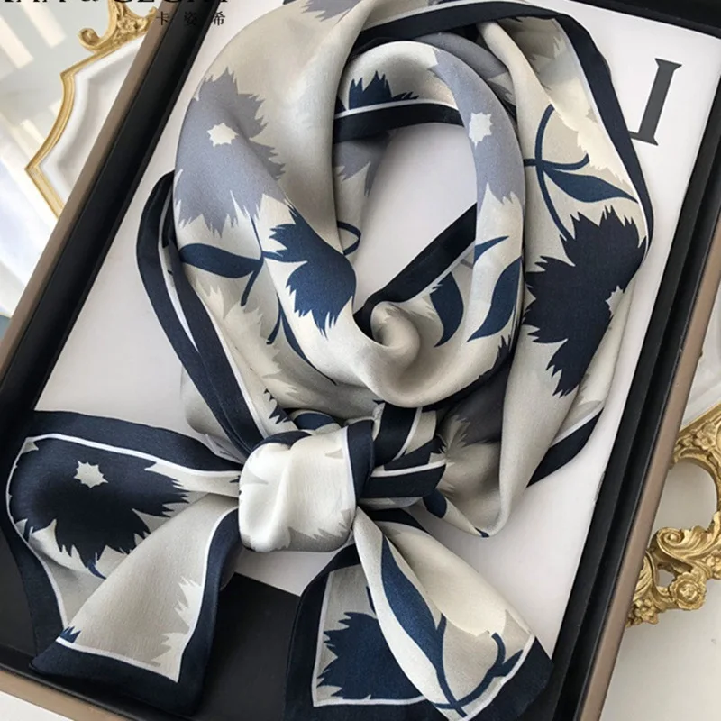 Luxury 100% Mulberry Silk Long Narrow Scarf Women Spring Summer Double Layer Fashion Neck Tie