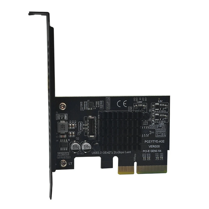 

USB3.2 Expansion Card GEN2X2 20Gbps PCIE 4X Adapter TYPE-C Front A-KEY/TYPE-E Durable Easy Install Easy To Use