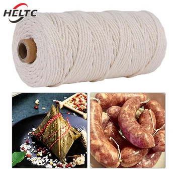 2mm Thick Butchers String Cotton Twine Meat Prep Trussing Turkey Barbecue Strings Meat Sausage Tie Rope Cord 100 Meters