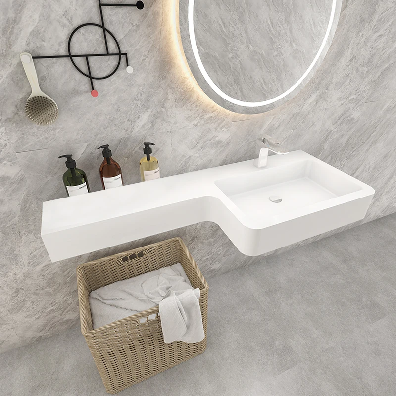 Small integrated basin Wall-mounted  Household creative washbasin Extremely narrow and long P-type