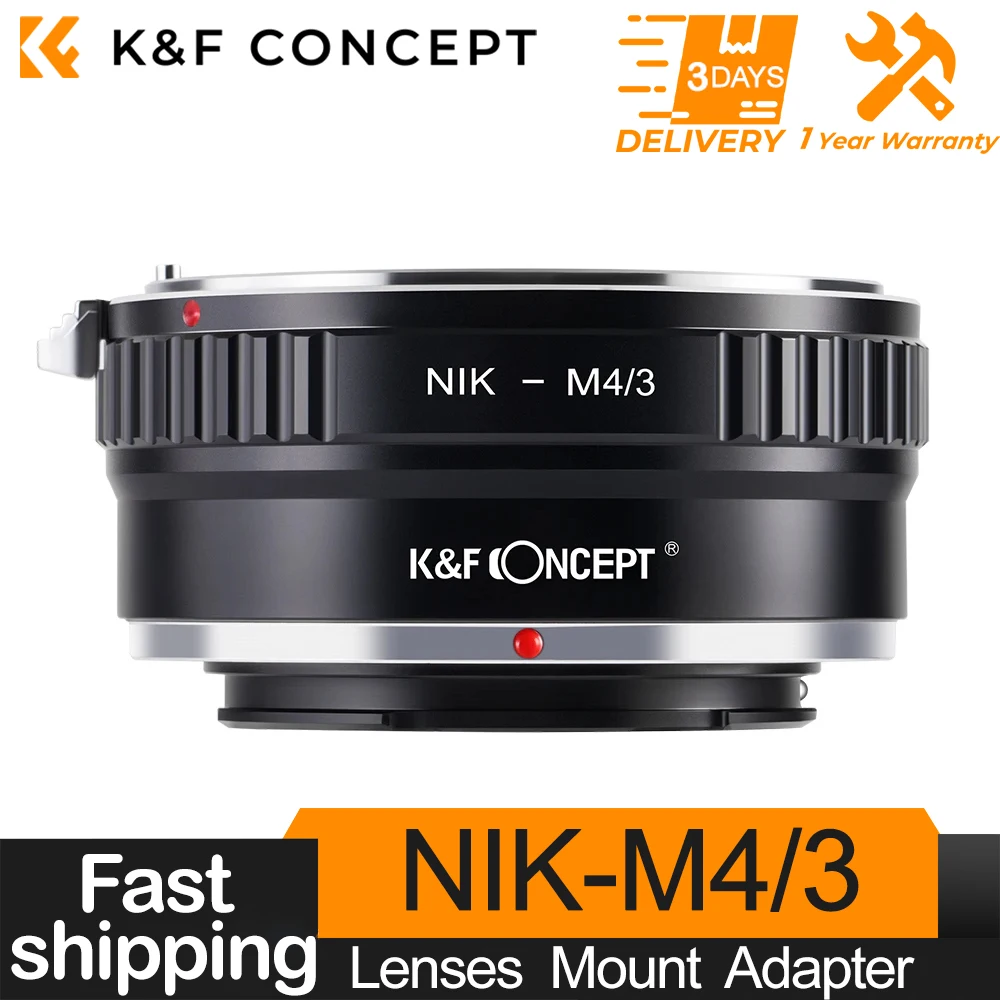 K&F Concept NIK-M4/3 Adapter Ring For Nikon F AI Lens to Micro 4/3 Camera Body for Panasonic GX1 GH2 Olympus E-M5 OM-D E-M1/II/