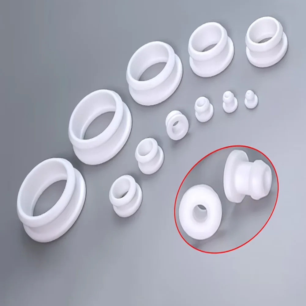 2Pcs/5Pcs/10PCS 4.5mm-50.6mm Silicone Rubber Snap-on Grommet Hole Plugs End Caps Bung Wire Cable Protect Bush Black/White