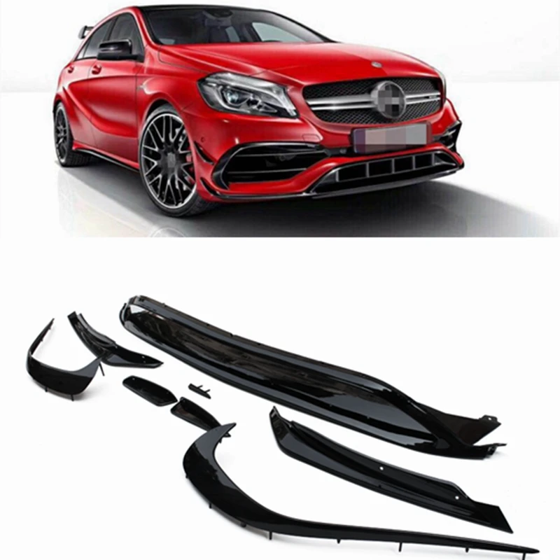 

8 шт., передний спойлер для бампера, для Benz A Class A200 A250 A45 AMG 2016-2018