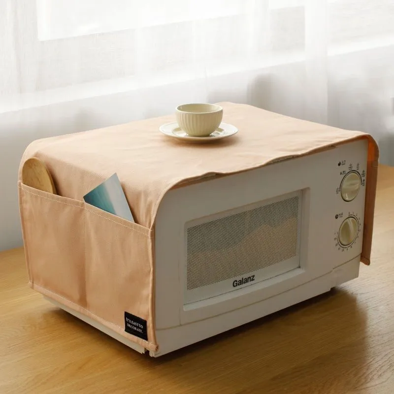 

Solid Cotton Japanese Style Microwave Oven Dust Cover Fabric Oil Proof Cover Oven Cover European Style Dustproof Cloth CoverZI73
