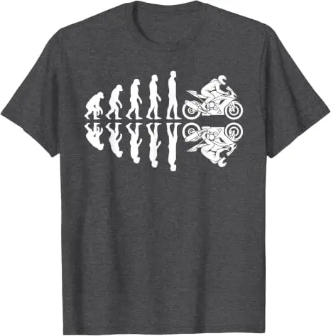 Lustiges T-Shirt mit Motiv „Menschliche Evolution zum Motorradfahrer“, Y2k-Motorrad-Evolution-Design, lustiges Motorrad-T-Shirt für Herren – Detail 14