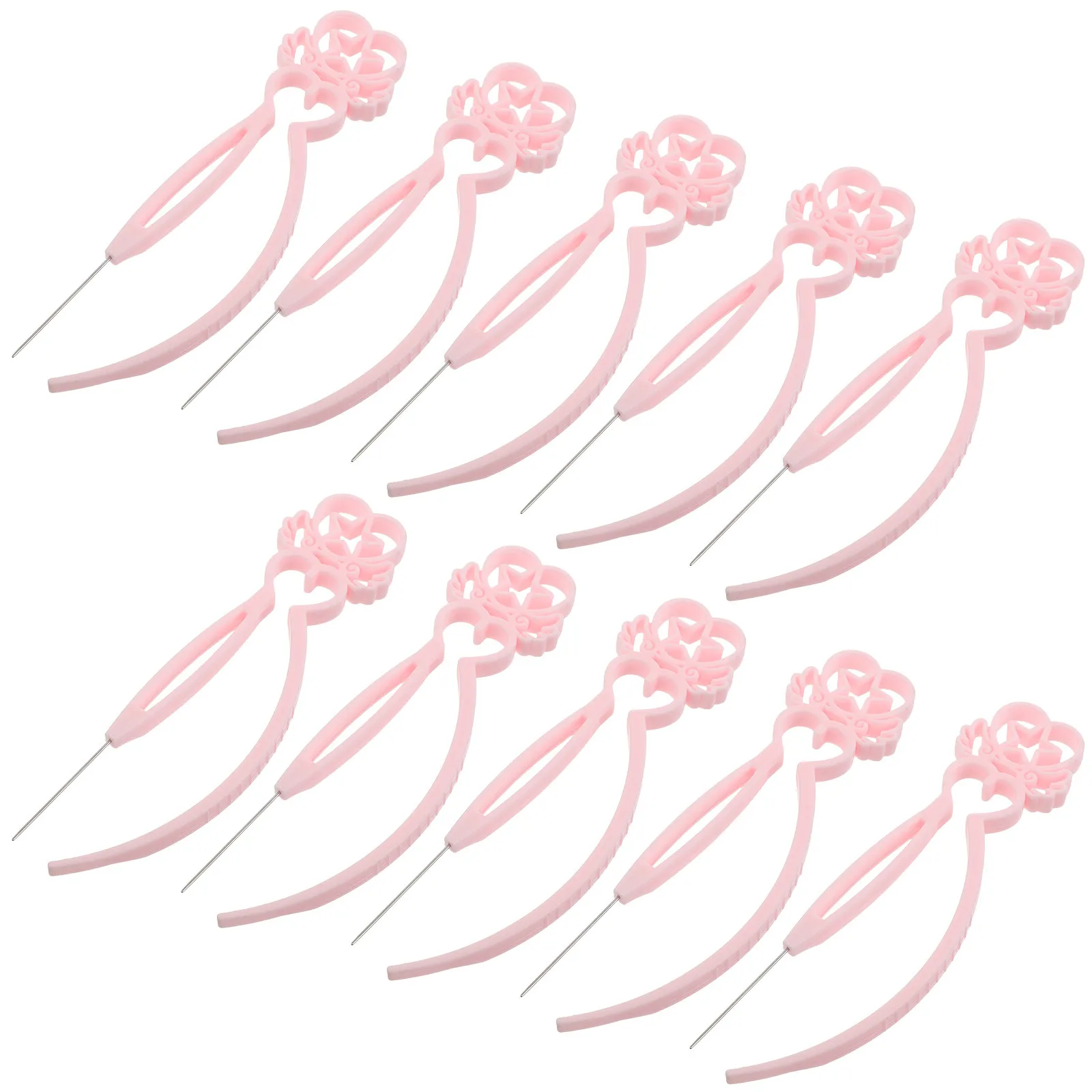 

10Pcs Beads Tweezers Single Needle Craft Beading Tool for Jewelry Making Fine Tip Plastic Precision Tweezers Bead Picker Tool