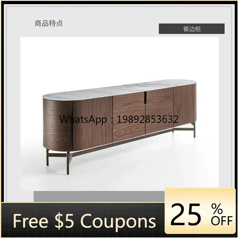 

GZ restaurant black walnut side cabinet combination, light luxury locker chest