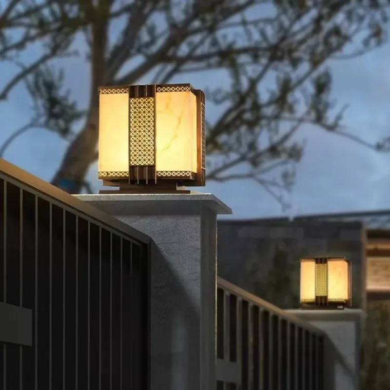 في الهواء الطلق LED أضواء الحديقة AC85-265V IP65 مقاوم للماء Lmitated الرخام الشارع مصباح لعمود الفصل سياج الباب آخر مسار الإضاءة