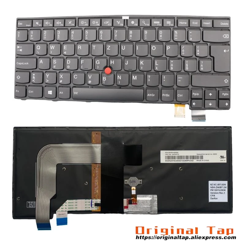 SK Slovakian Backlit Keyboard for Lenovo Thinkpad T460s 01YR112 01YT166 00PA476 00PA558