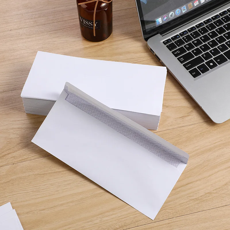 100-10Pcs Windowless white envelope 10 # Secure Business Envelope Can hold A4 paper Bill invoice Self Sealing Envelope
