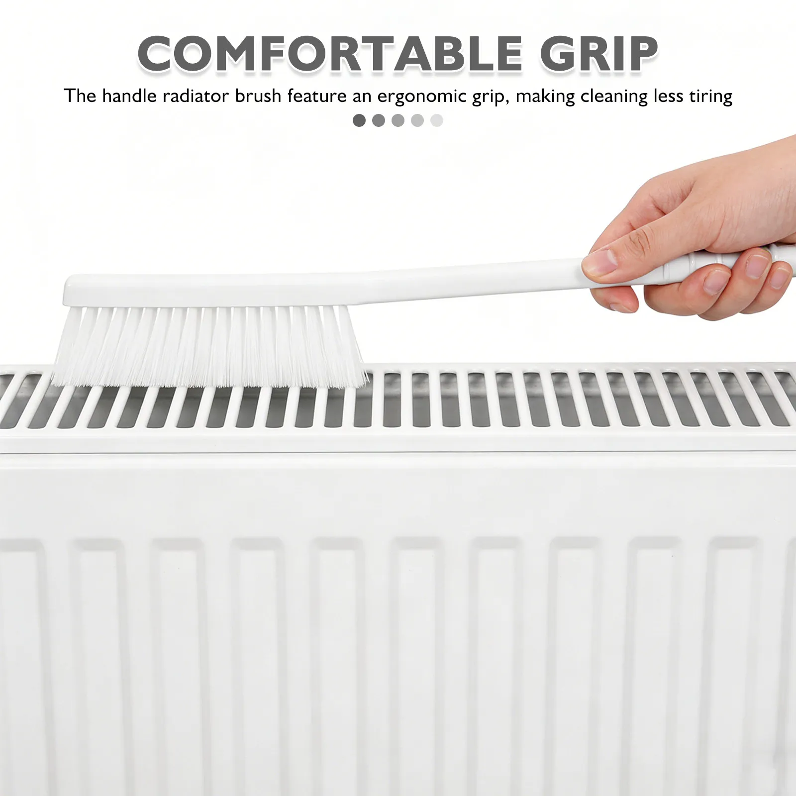 Narrow Radiator Gap Cleaning Brush Long Handle Soft Bristles Dust Remover Radiator Fins Baseboard Heating Vent Cleaner