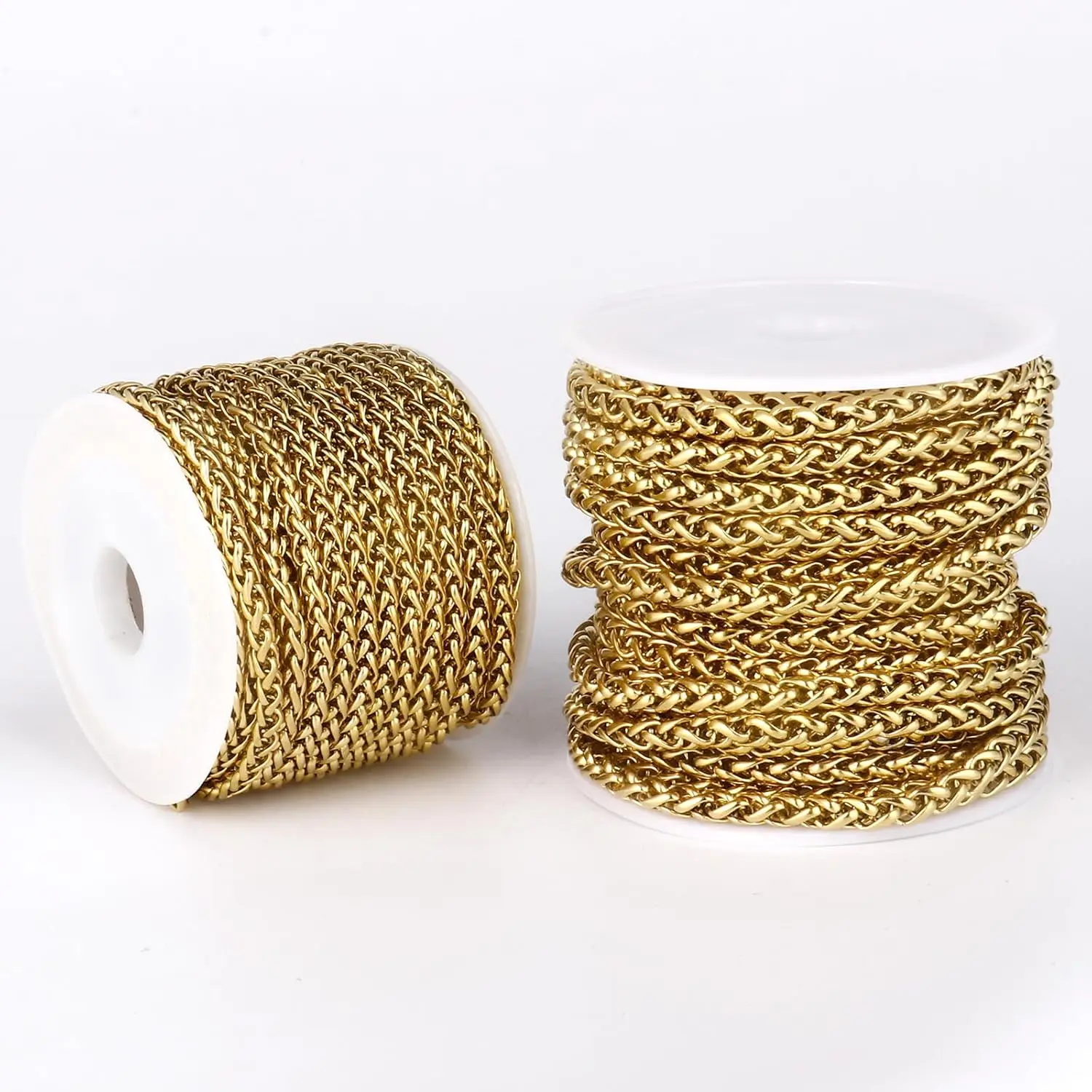 3Meter Lot Gold Stainless Steel  3/4/6mm Wheat Braid Chain For Jewelry Making Findings DIY Necklace Bracelet Handicrafts