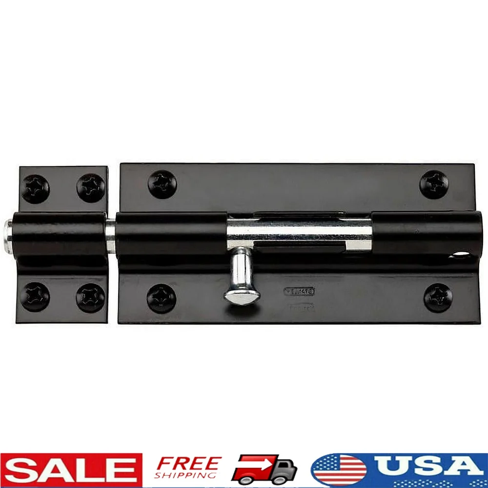 

Heavy Duty Barrel Bolt 8in Extra Heavy-Duty Padlockable Steel Surface Strike Farm Buildings Sheds Stockrooms Doors 1pk
