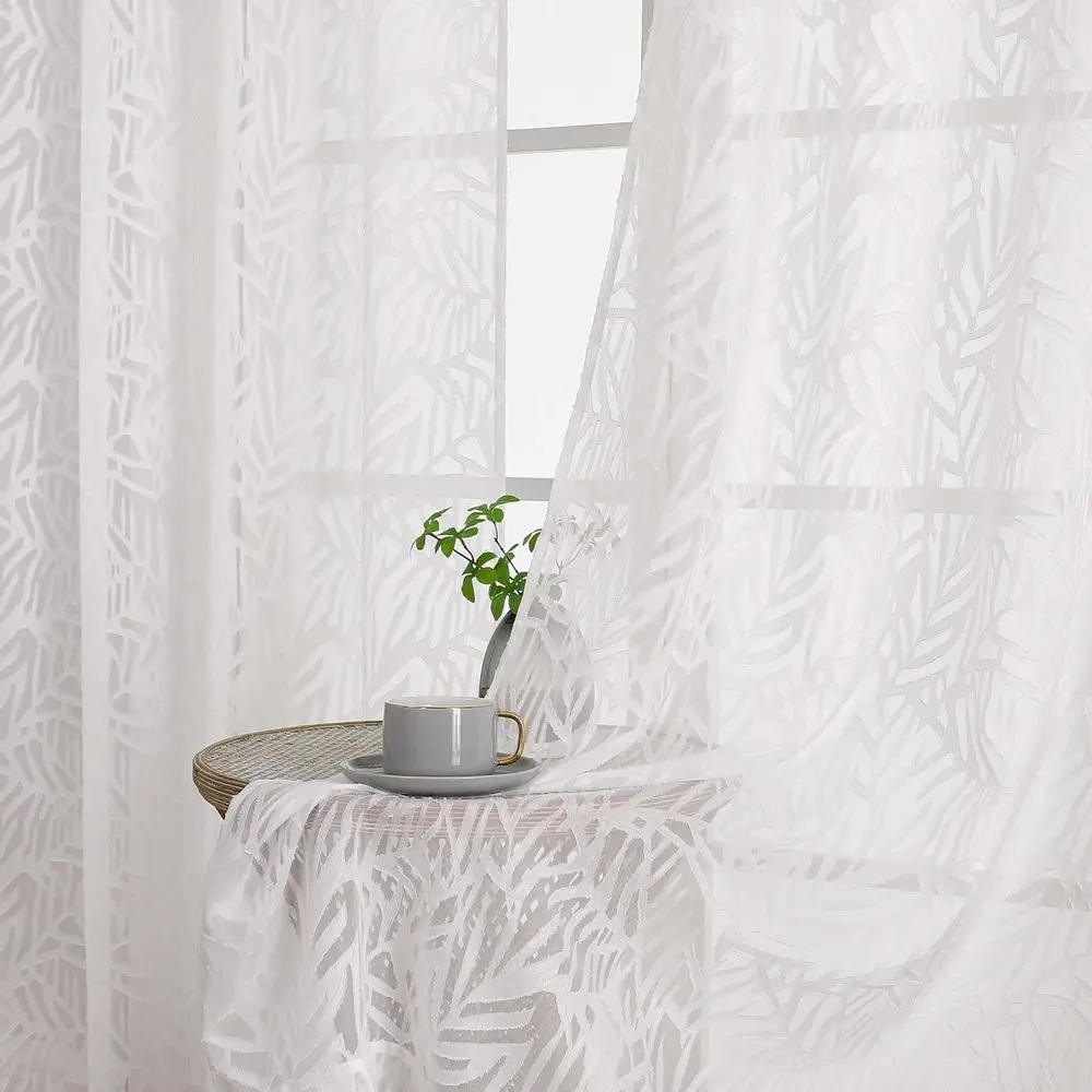 Sheer Voile Curtains, 84 Length, 2-Panel Set for Bedroom, Light Filtering, Dual Rod Ready